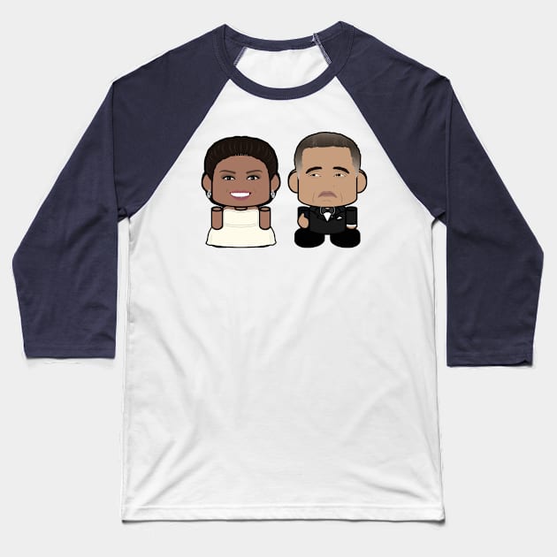 Mr. & Mrs. Obamabot POLITICO'BOT Toy Robot (Thumbs Up) Baseball T-Shirt by Village Values